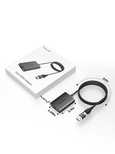 Lemorele HD10 2 in 1 USB-A/USB-C to 4K <strong>DUAL</strong> <strong>HDMI</strong> Adapter/Converter