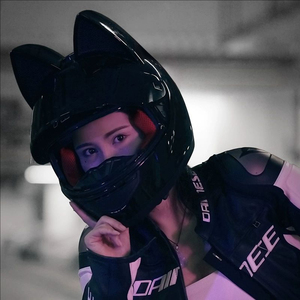 女の子愛好家猫ヘルメット取り外し可能なインテリア電動バイクコスプレキティフルフェイスシールド