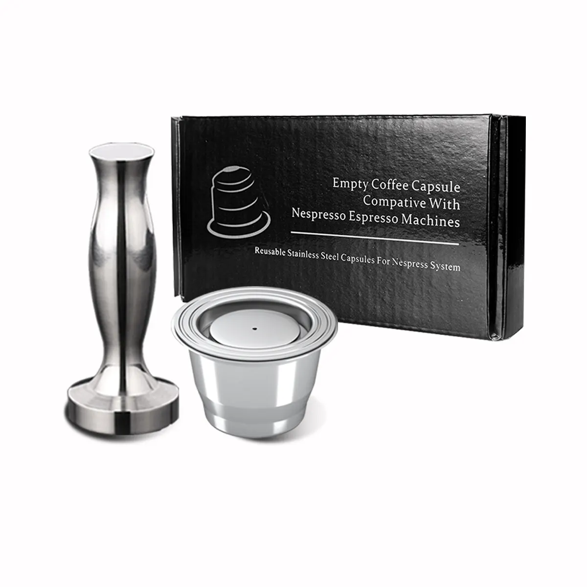 1 Pod 1 sabotaj Wareset fabrika satış Drable paslanmaz çelik kullanımlık Espresso kahve doldurulabilir kapsüller için NESPRESSO