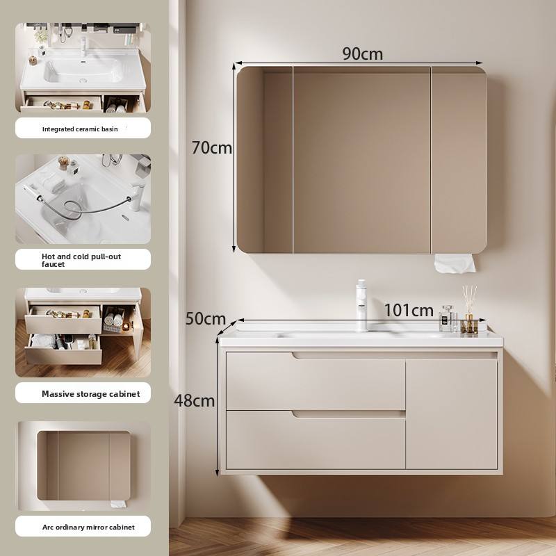 100Main cabinet + Arc-shaped ordinary mirror cabinet