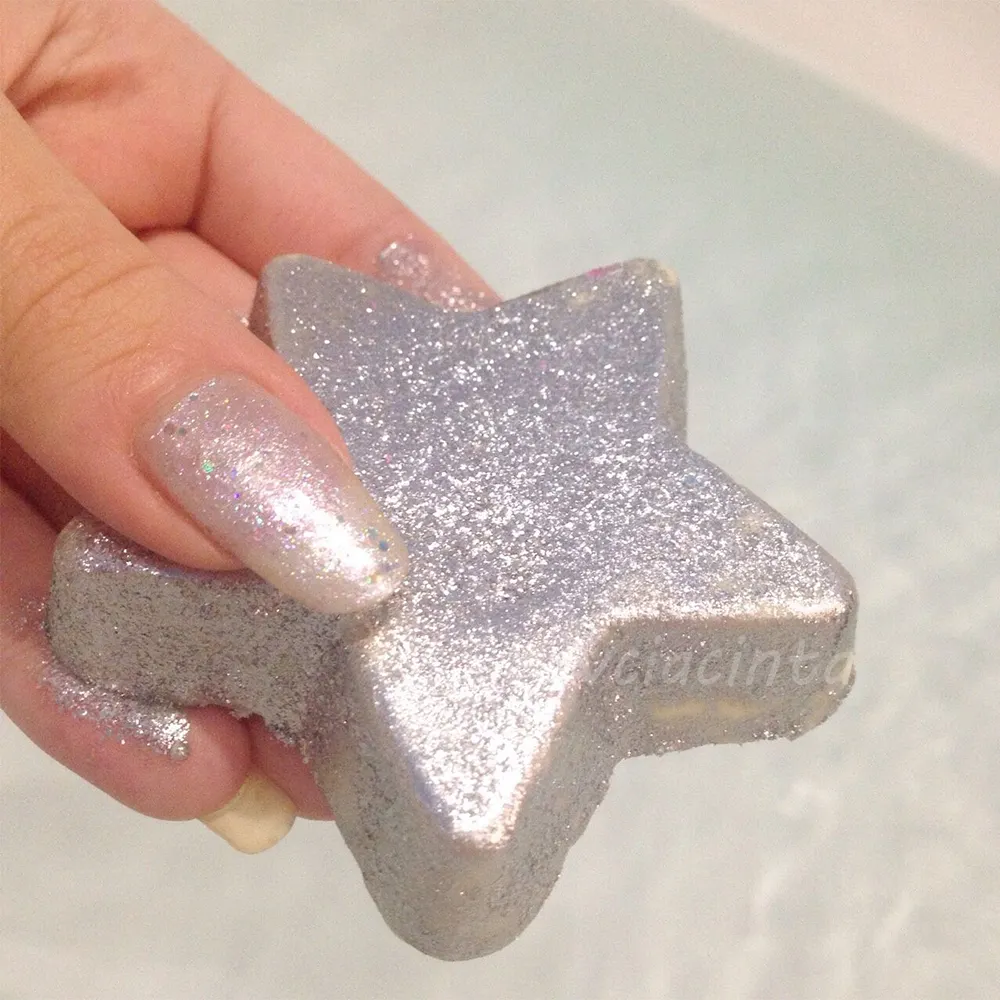 Silver Glitter Shimmer ing Star Bade bombe Romantische Geschenk idee in der Milchstraße