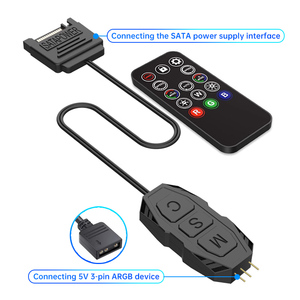 Pupazzo di neve ARGB Controller 5V 3pin a SATA alimentatore Mini RGB Controller Hub 3pin Controller e telecomando