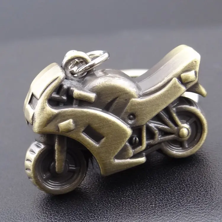 Harga pabrik kustom sepeda motor desain keren logam seng Aloi gantungan kunci gantungan kunci dalam persediaan