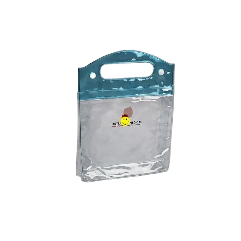 Fábrica personalizar reutilizável de plástico transparente pvc saco de plástico transparente com botão de pressão