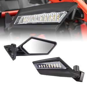 360 Degree Adjustable Side View Mirror with <strong>LED</strong> ATV Rearview Mirror Turn Signal Lights for Can Am Maverick X3 RS <strong>DS</strong> Max Turbo R - Product Image 1