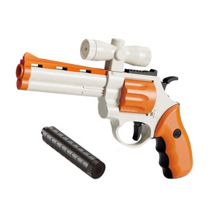 DIY組み立てピストルおもちゃ銃セット子供用ショットガン弾丸ランチャーシミュレート手動リボルバーサイレンサー付き - Product Image 1