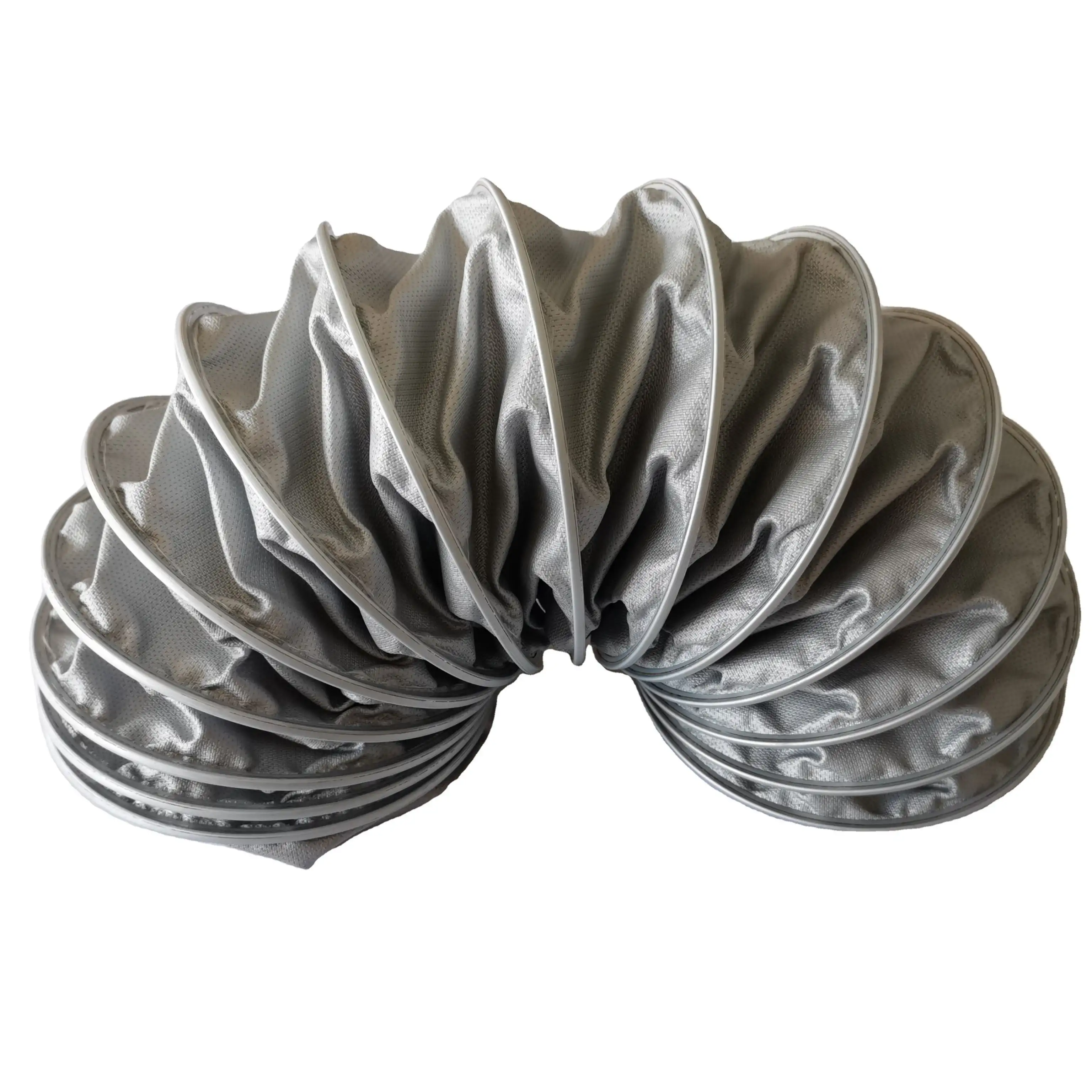 Pvc Aluminium Flexibele Ventilatie Ducting Hoge Temperatuur Doek Siliconen Buis