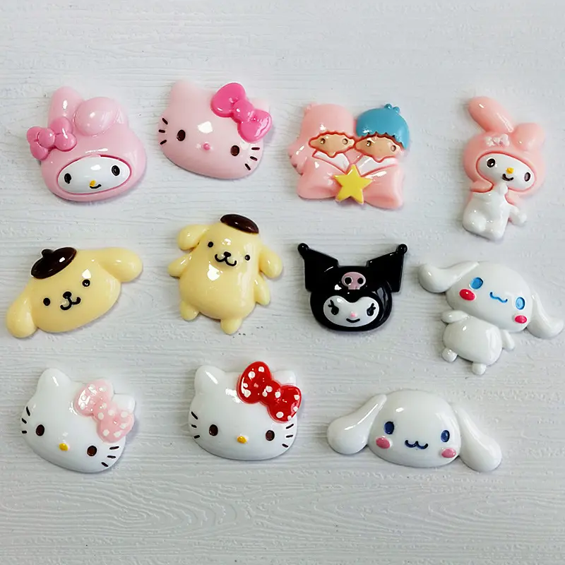 Colgante de dibujos animados para manicura, joyería kawaii, Kuromi, Melody, pudín, perro, arte de uñas, decoración de joyería