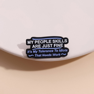 <strong>Textual</strong> Charm Enamel Pin Sarcastic Statement Brooch Lapel Badge Work Humor Accessory