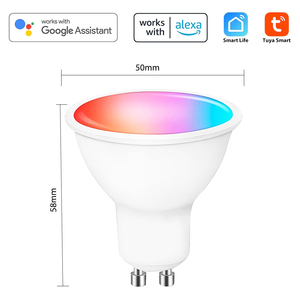 图雅智能GU10智能发光二极管紫蜂灯泡Ampolletas无线灯泡可调光RGB CCT智能灯泡紫蜂聚光灯 - Product Image 2