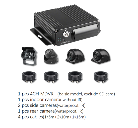 MDVR 4 canaux et 4 caméras métalliques