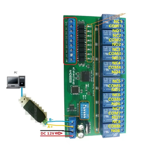 DC 12V 24V 8 Isolated <strong>Input</strong> &amp; 8 <strong>Output</strong> DIN35 C45 Rail Box UART RS485 Relay Module <strong>Modbus</strong> RTU Control Switch Board