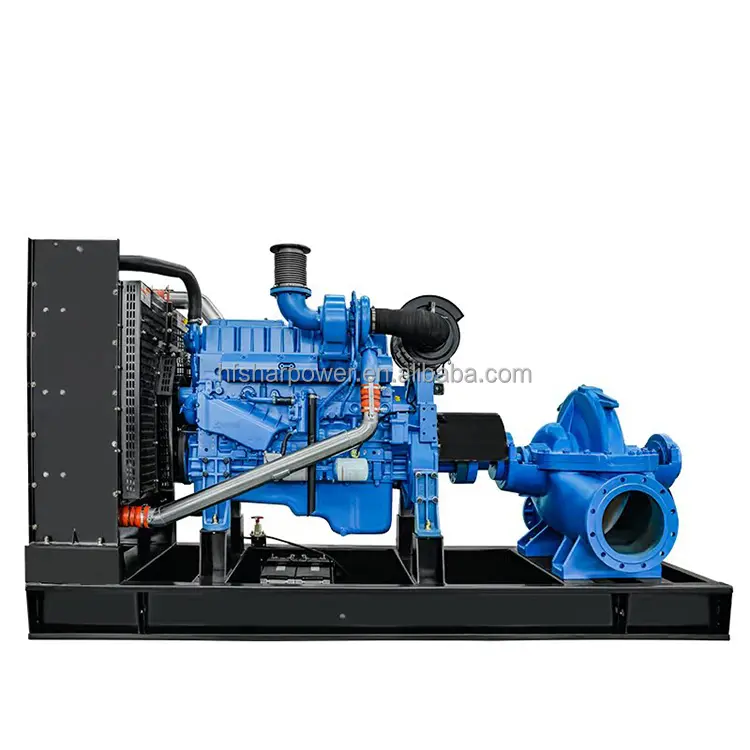 SHARPOWER wholesaler 90M head 260KW 200mm 300mm diesel engine driven double suction water pump set for irrigation