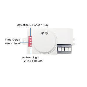 Retardo ajustable Rango de detección de 360 grados AC110V/220V Módulo de sensor de movimiento de radar de microondas Detector PIR Interruptor de sensor de luz