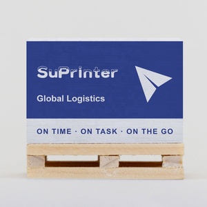 Bloc de notas adhesivas con impresión de 4 lados de papel con logotipo personalizado, notas adhesivas con cubo de paleta de madera, notas adhesivas - Product Image 4
