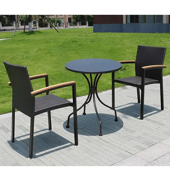 Großhandel Gartenmöbel Outdoor Esszimmers tuhl Beliebte Restaurant Terrassen möbel Rattan Möbel Stühle Set