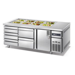 Commercial Refrigerator Salad bar Counter Fridge 5 Drawers <strong>Under</strong> Counter Refrigerator Worktable Top <strong>Chiller</strong> With Drawer - Product Image 1