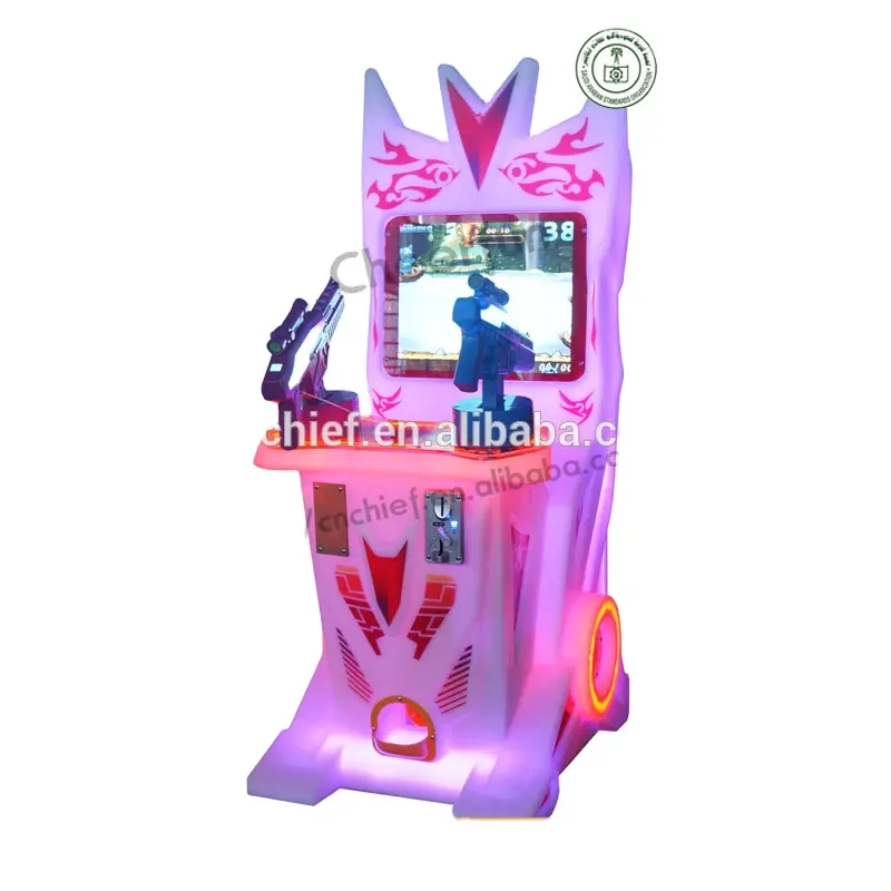 Kiddie amusement arcade machines strike shooting video prize entertainment games machines con armadietto in plastica colorata