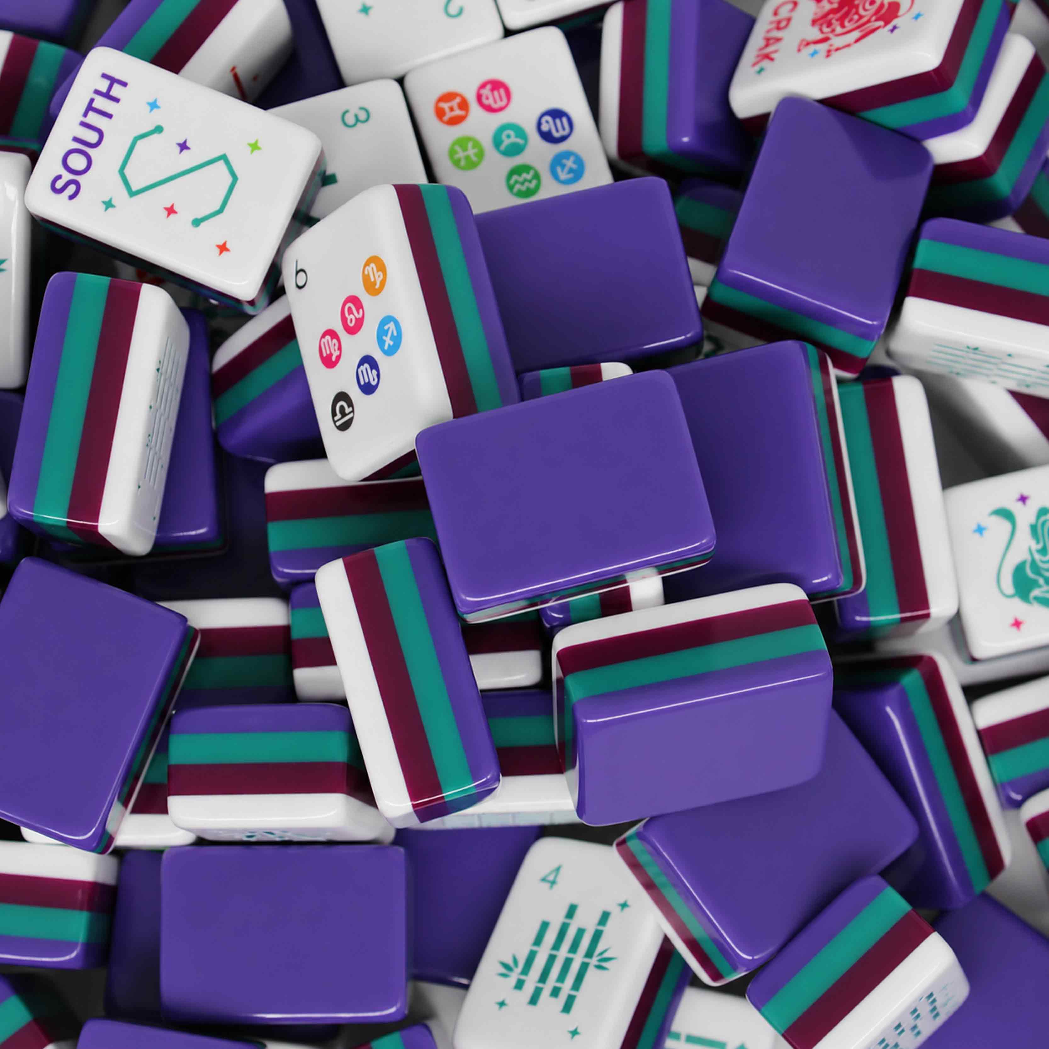 Fichas de Mahjong Cielo Estrellado Púrpura