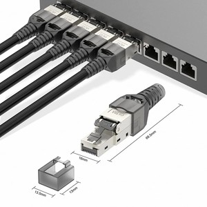 Cat6A/7/8 ağ aletsiz çinko alaşımlı korumalı Ethernet 10Gbps 22AWG SFTP kabloları aletsiz RJ45 konnektörleri için sonlandırma fişleri - Product Image 6