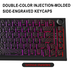 RGB Chiếu Sáng Đường Viền Địa Hình 82-Key Chơi Game Bàn Phím Cơ Khí 75% Trắng Đen Tri-Chế Độ Hot Swappable Bàn Phím Cơ Khí - Product Image 5