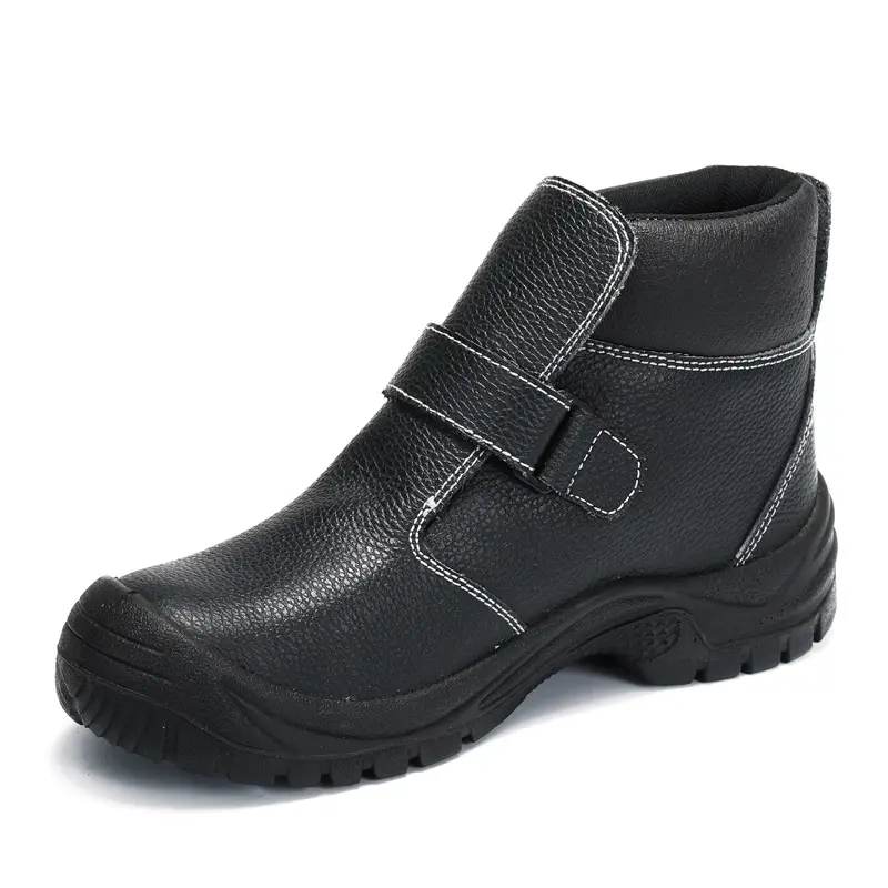 S3標準エンボス牛革メンズ工業用保護通気性安全靴防水本革ワークブーツ