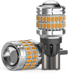 自動照明システムLED T15 W16Wカンバス電球光学レンズ52SMD白赤黄色車内部ターンシグナルハイブレーキライトt15 - Product Image 6