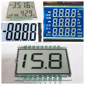 Kunden spezifischer TN12-Digit 7-Segment LCD-Anzeige schwarzer Hintergrund mit weißem Text für industrielle Anzeige instrument ierung - Product Image 1