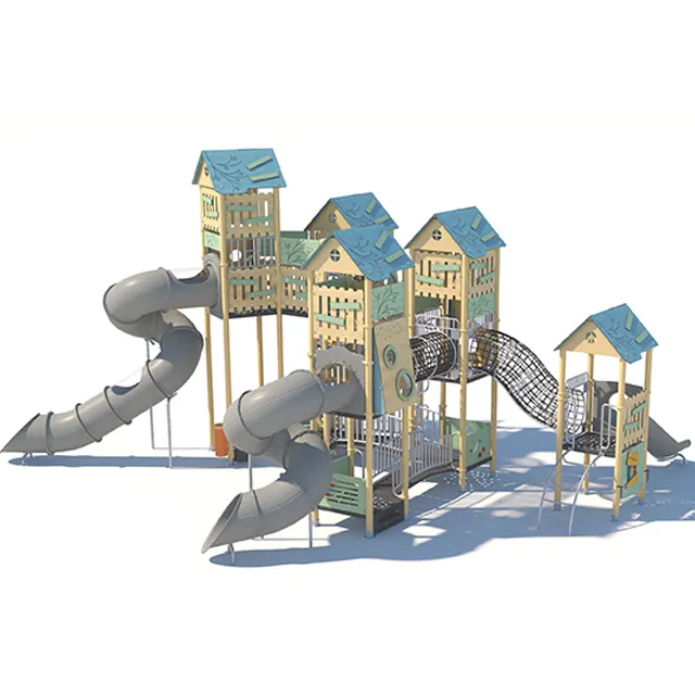 Koboi Outdoor Playground Prasekolah Anak Bermain Peralatan Pemandangan Struktur
