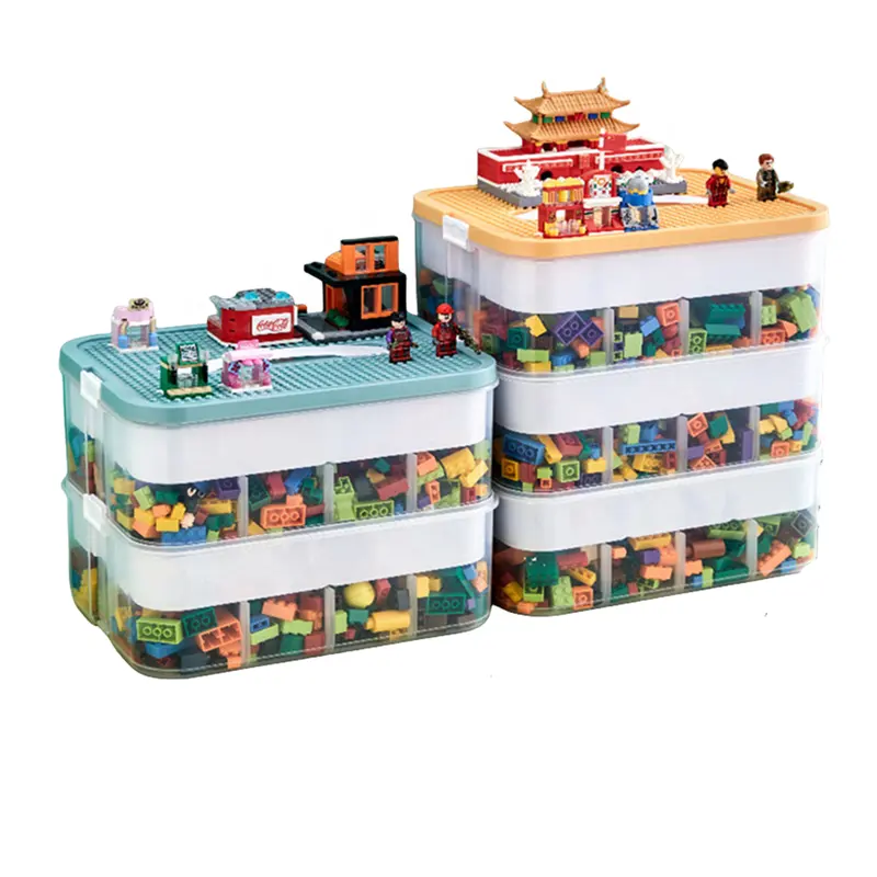 Büyük oyuncak parçaları organizatör ev ajanda katlanabilir lego yapı taşları kollu kutular istiflenebilir çocuk oyuncakları saklama kapları