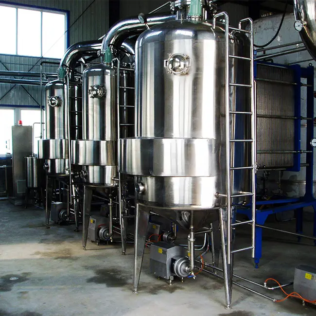 Food Grade Dubbel Effect Vacuümverdamper Jam Concentrator Melk Honing Water Alcohol Olie Verdamping China Fabricage