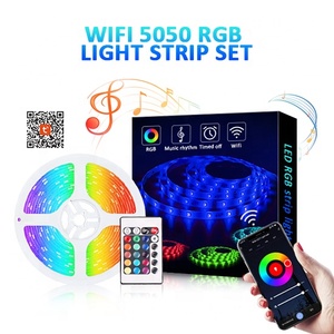 Светодиодная лента RGB Smart Tuya с Wi-Fi и bluetooth, инфракрасный пульт дистанционного управления, длина 16,4 фута, 12 В постоянного тока - Product Image 1
