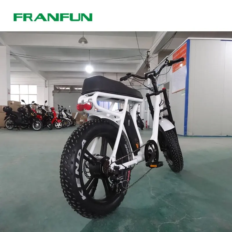 FRANFUN 750W 45 KM/H Tốc Độ Nhanh Điện Moped 20*4.0 Điện Fat Tire Chopper Xe Đạp