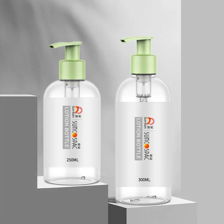 Pompe per lozione per lavaggio a mano dispenser di sapone per bottiglie di Shampoo per bottiglie trasparenti in plastica personalizzate