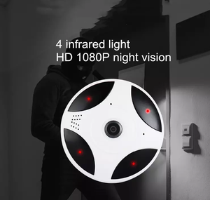 ワイヤレスIPカメラWiFiフィッシュアイパノラマ1080P360度ミニカメラ2MPホームセキュリティWiFiIcseeカメラ (双方向オーディオ付き) - Product Image 5