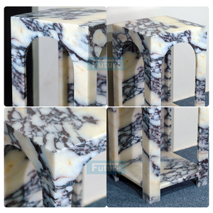 Sang trọng tự nhiên thấp pilnth calacatta Viola đá cẩm thạch cho biệt thự phòng khách giường phòng giao diện điều khiển bên sofa bảng cuối bảng Bàn Cạnh Giường ngủ - Product Image 5