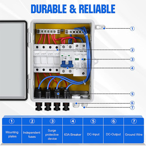 4ストリングコンバイナーボックスDc 4 in 1 OUT 4ストリング1000V 1200V Pvアレイコンバイナーボックスソーラーパネル電源システム用 - Product Image 5