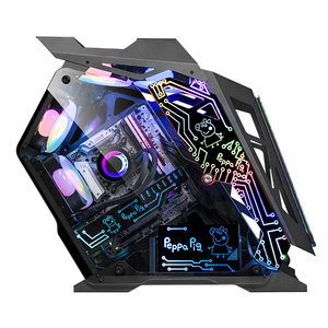 OEM-funda de pc con logotipo personalizado Irregular, cubierta de mesa de vidrio para PC gaming y torres completas de escritorio, MATX CPU RGB - Product Image 4