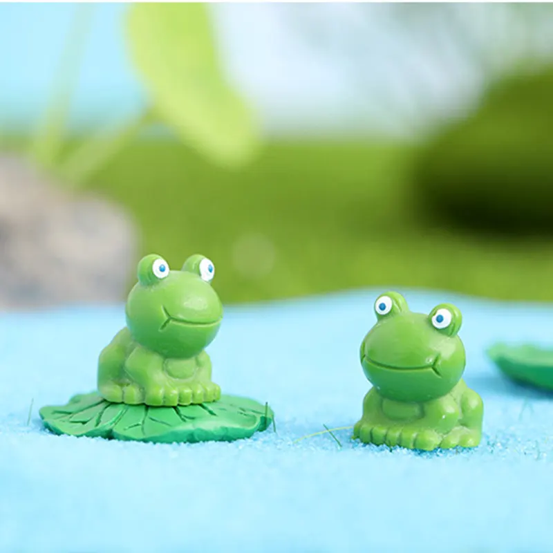 Schattige 3d Groene Kikker Hars Ambachtelijke Sprookjesachtige Tuin Mos Decoratie Poppenhuis Diy Art Handgemaakte Accessoires Aquarium Decoratief Beeldje