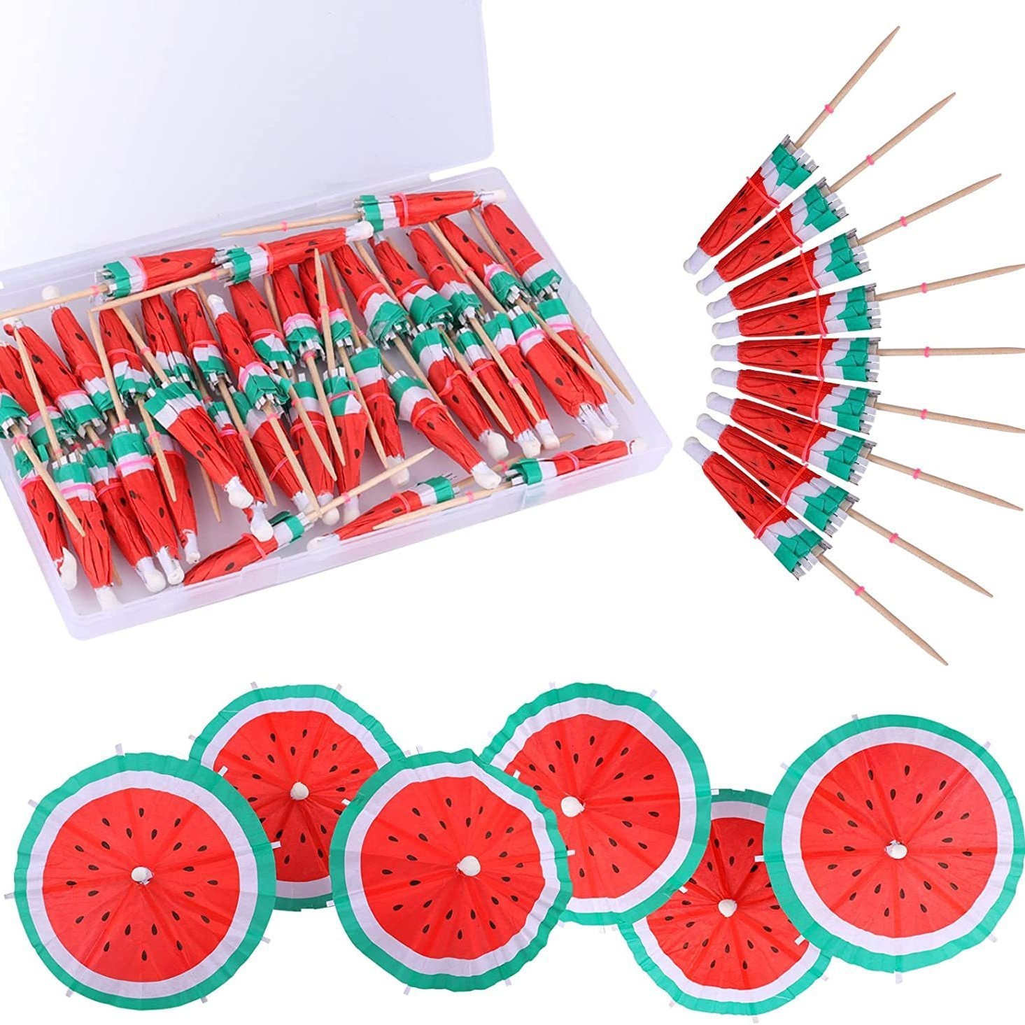 Watermelon umbrella skewers are 10cm long