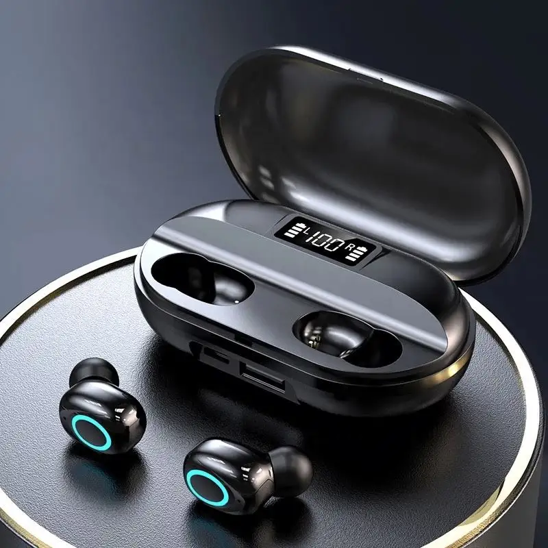 Fones de ouvido tws, fones auriculares, de alta qualidade, sem fio, tws, 5.0, visor de led, esportes, à prova d' água