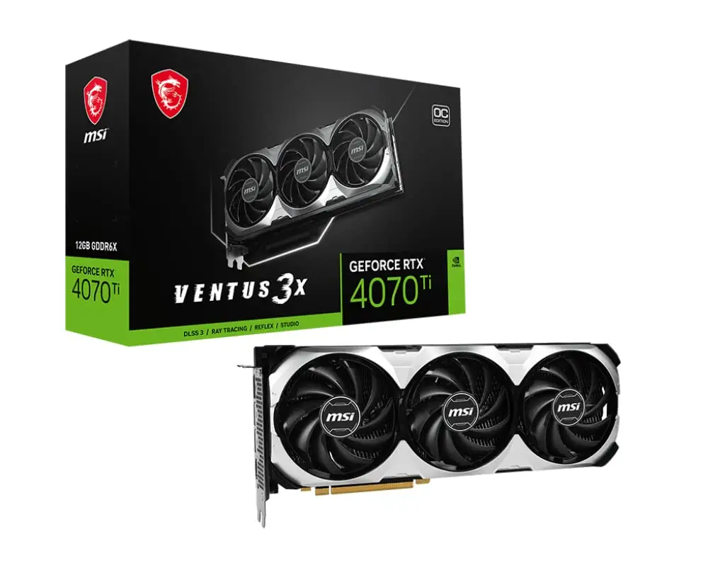 MSI RTX 4070 TI VENTUS 3X 12G OCゲーミンググラフィックカード (デスクトップゲーマー用) はPCIE 4.0 X16 DPHDMI高性能をサポート