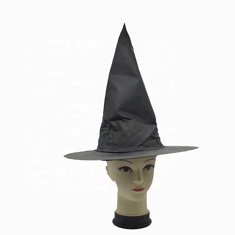 Halloween Festive Hats Party Black Oxford Cloth Wizard Hat costumi per il trucco puntelli cappello da strega per la decorazione del Costume di Halloween