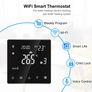 Thiết kế hiện đại tuya wifi thông minh điều khiển nhiệt độ màn hình LCD màu đen Sưởi ấm nhà nhiệt cho phòng khách sạn nhiệt - Product Image 2