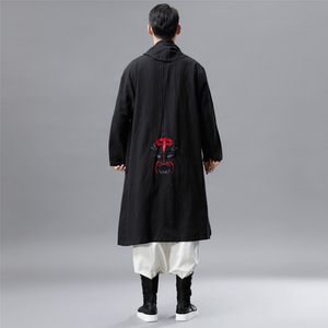 เสื้อโค้ทผ้าฝ้ายพิมพ์ลายปักกิ่งโอเปร่าสไตล์จีนสำหรับผู้ชาย - Product Image 6