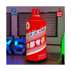 Bán hàng nóng tùy chỉnh 360 độ sáng tạo đặc biệt bia chai Hình dạng Màn hình <span class=keywords><strong>LED</strong></span> hộp đêm thanh video tường quảng cáo hiển thị - Product Image 5