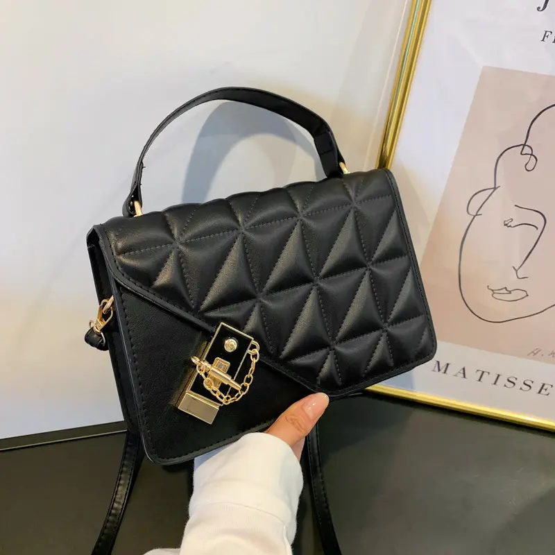 Fabrika satış pochette femme sac de luxe femme sac dökün femme zincir kare pu lüks kız kadınlar Lady elmas kafes çanta