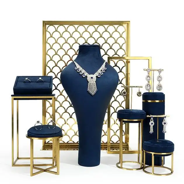 SKQ Blue jewelry display model display props oggetti di scena per esposizione di gioielli alla moda e squisiti set vassoio per bracciale da banco
