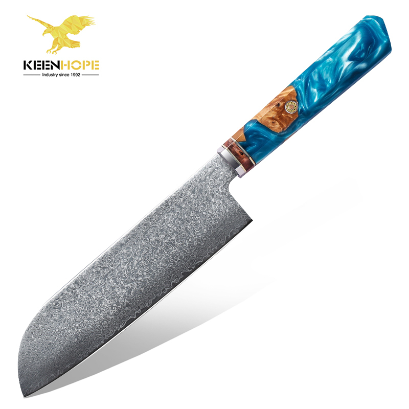 Couteau Santoku 7 pouces - bleu