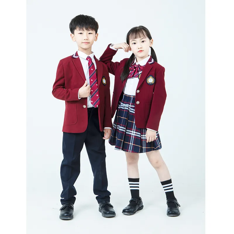 Uniforme de escuela secundaria para niñas, traje personalizado coreano a cuadros, faldas, pantalones, suéter, uniforme